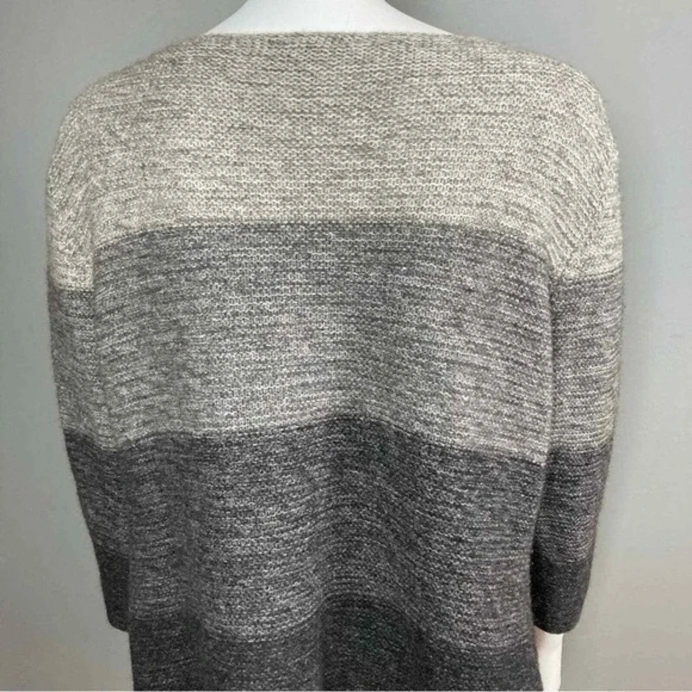 Eileen‎ Fisher thick wool silk sweater XL Thick super soft high quality Striped